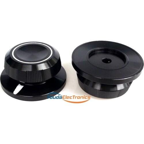 1PC 48x23mm Aluminium HIFI AMP volume Control potentiometer Knob 6.0mm hole black knob