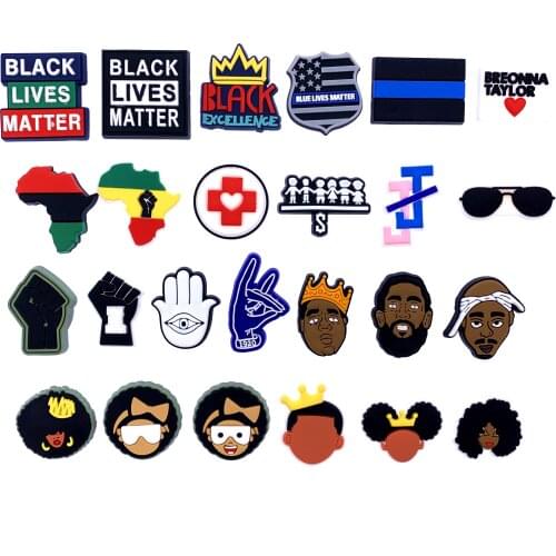 10PCS/Set New Arrival Black Lives Matter Series PVC Flat Back Accessoires Crafts For Kids DIY Scrapbook Jewelry Phone Case