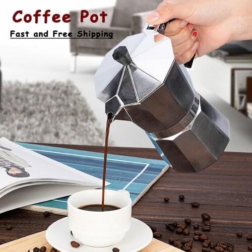 50/100/450/600ml Aluminum Coffee Maker Durable Moka Cafeteira Expresso Percolator Pot Practical Moka Coffee Pot