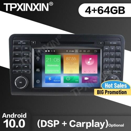 64G Car Radio 2 Din Stereo Receiver Android10 For Benz ML CLASS W164 ML300 ML350 2005 2006 2007-2012 Multimedia Player Head Unit
