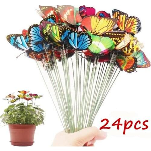 Bunch of Butterflies Garden Yard Planter Colorful Whimsical Butterfly Stakes Decoracion Outdoor Decor Flower Pots Decoration