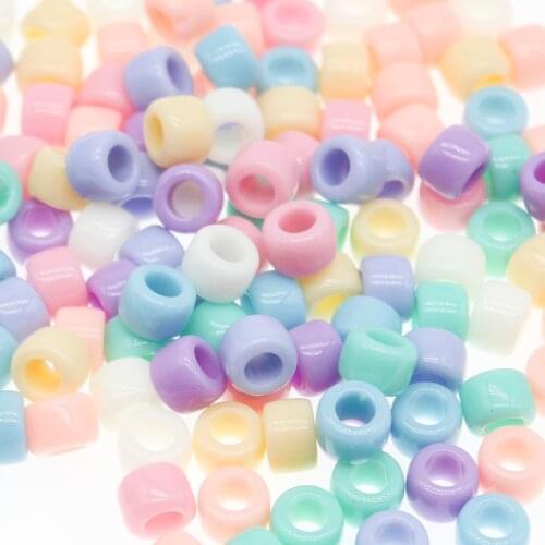 CHONGAI 200Pcs Candy Color Acrylic Barrel Beads For Jewelry Making DIY Jewelry Accessories For Handicrafts 6x9mm