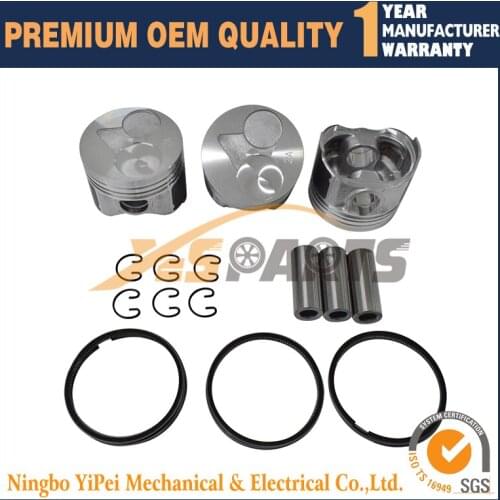 D902 Engine 3 set Piston + Rings Kit Set STD for Kubota