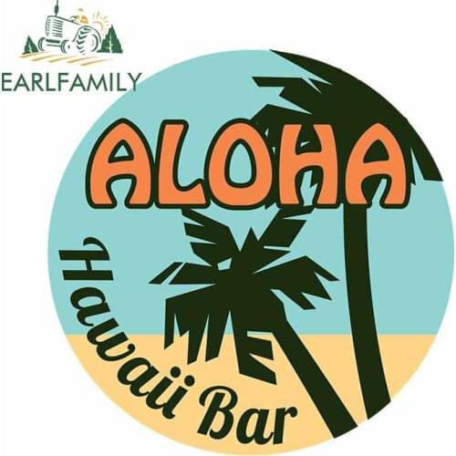 EARLFAMILY 13cm x 13cm for Hawaii Aloha Car Stickers Bumper Anime Surfboard Decal Windshield Motorcycle Bumper Decoration