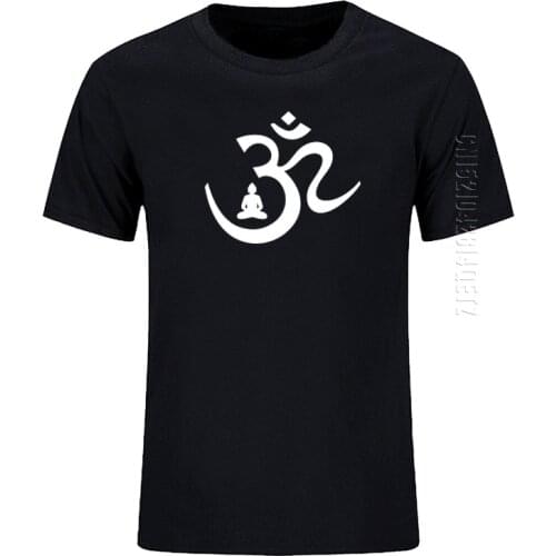 T Shirt Men OM Symbol Buddha Meditation Buddhism Print Crew Neck Cotton Tees Tops Summer Oversized Brand Clothing Homme