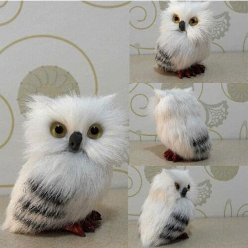 White Plush Hedwig Owl Toy Doll Simulation Model Plush Festival Gift Home Decor Realistic Simulation Snowy