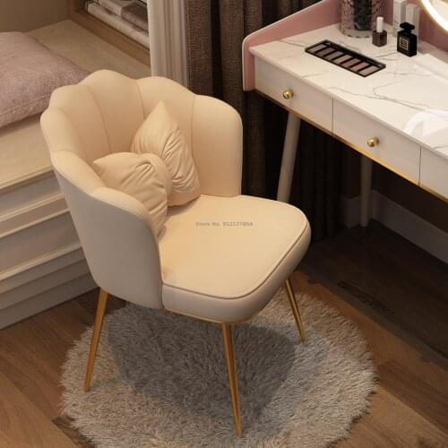 Ins net red chair bedroom makeup chair dressing stool manicure desk back chair home dormitory study petal chair