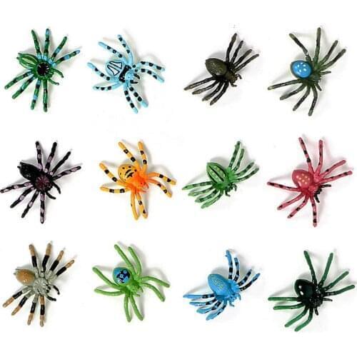 Halloween Fake Spider Doll Small Spider Model Toy Educational Toys For Kids Home Wall Decor Halloween Party Props