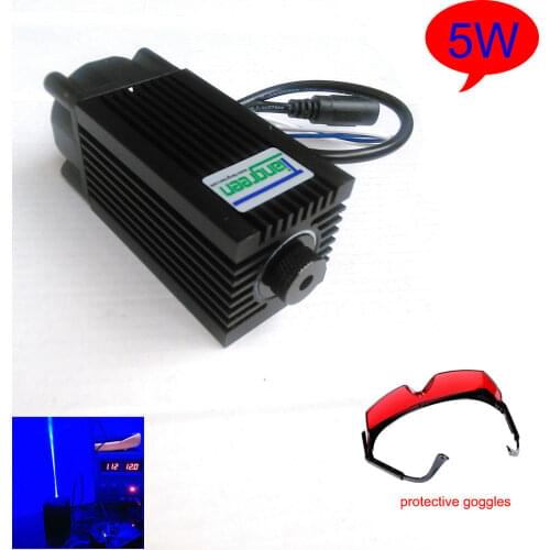5w 450nm blue laser engraving machine parts cutting TTL module 5000mw laser tube