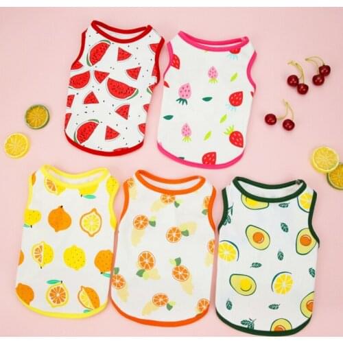 Summer Dog Clothes Pet Cat Vest Cute Printed Pets T Shirt Sweatshirt Puppy Pug Costumes Dog Clothes for Small Dogs