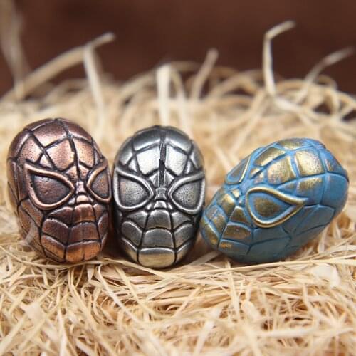 Hot Movie Character Superhero Spider Helmet Brass Paracord Bead DIY Knife Lanyard Pendants Charms EDC Accessories For Fans Gifts