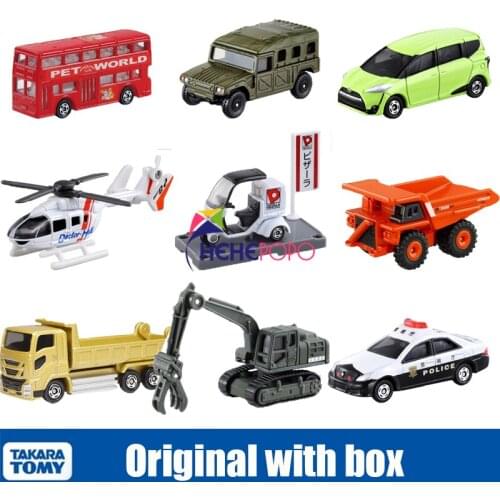Takara Tomy MiniCars Tomica Brand Cars Simulation Miniature Diecast Vehicle Bus Excavator Police Cars Baby Toys Collectibles