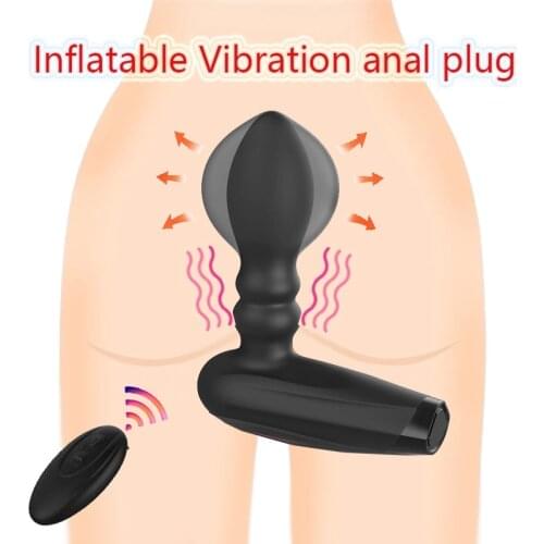Inflatable Anal Plug Wireless Remote Control Vibrating Big Butt Plug Prostate Massager Expandable Anal Dildo Vibrator SM Sex Toy