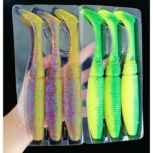 Noeby Brand 6pcs 17cm 38.73g big soft bait with paddle tail T-tail Shad Fishing Lure with Smell