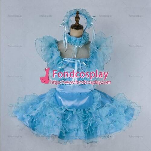 Lockable Sissy maid Satin-Organza dress Outfit Tailor-made[G2021]