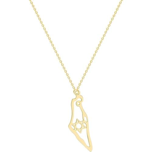 Israeli Palestinian map pendant necklace Jewish jewelry collarbone necklace jewelry for both men and women