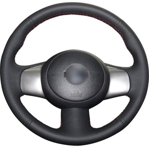 Hand-stitched Black Artificial Leather Car Steering Wheel Cover for Nissan Cube 2008-2020 Micra 2010 2011 2012 2013 2014 2015