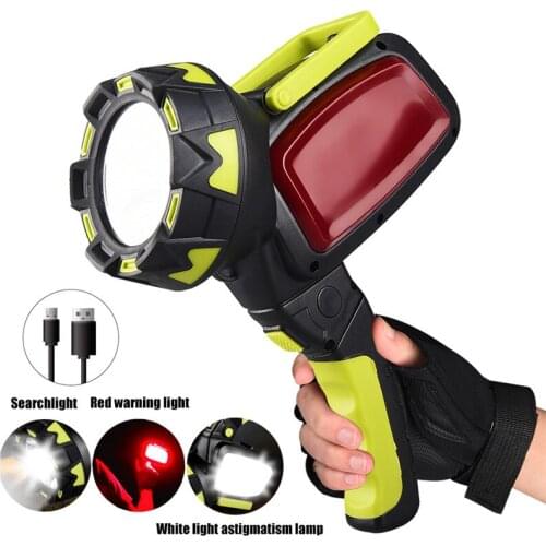 Strong Light LED Searchlight COB Camping Lamp Outdoor Long-range Rechargeable Powerful Flashlight 18650 Hiking Emergency Lights