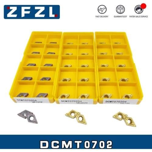 10pcs DCMT CNC turning inserts DCMT070204-VP15TF UE6020 US735 carbide inserts CNC machining center for external turning tools