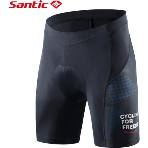 Santic Cycling Shorts for Men 4D Padded Shockproof Cushion MTB Bike Underwear Breathable Reflective Bicycle Riding Sport Bottoms