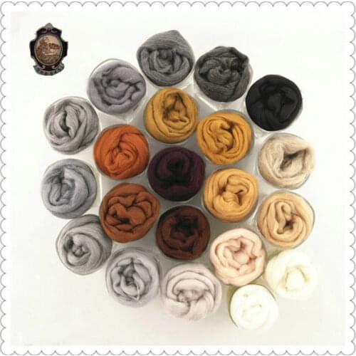 DIY Fun Doll Needlework To Animal Teddy Dog Cat Special Brown Color Wool Fibre Roving For Needle Felting Hand Spinning 5g/15Bag