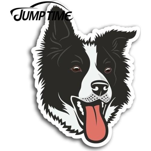 Jump Time for Fun Border Collie Sheep Dog Vinyl Stickers Sticker Laptop Gift Car Bumper Decal Waterproof Car Accessories