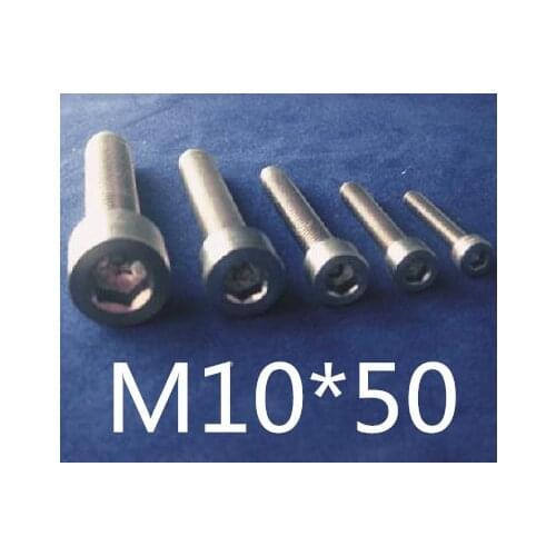 New Free Shipping 20pcs M10X50 M10 Thread 10mm Diameter 50mm Length Hex socket head cap screw Titanium Ti Screw