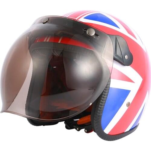 DOT Certification Vintage Scooter Retro Helmet Motorcycle Cruise England UK Flag Half Open Face Moto Retro Helmet Motocross