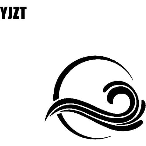 YJZT 14.5CM*12CM Dazzling Original Sun And Sea Surface Interesting Vinyl Decal Car Sticker Black/Silver C19-1628