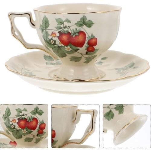 1 Set European Style Retro Coffee Cup Set Ceramic Tea Cup (Assorted Color)
