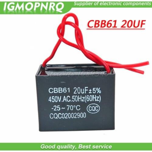 1pcs CBB61 20uf starting capacitance AC Fan Capacitor igmopnrq 450V CBB 20uf Motor Run Capacitor