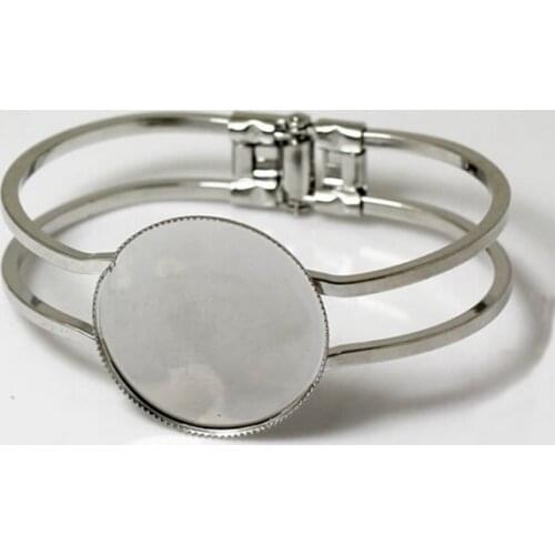 100PCS Rhodium Plated 20mm/25mm/30mm Round Blank Bracelet Base Cabochon Setting Accessories Free Shipping CFS229