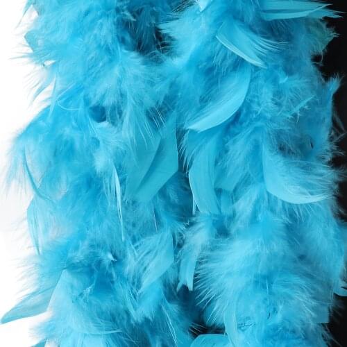 2 meter Dyed Various Turkey Feathers Boa Marabou Feather Shawl for Party Wedding Dress Decoration plumes for Crafts 38-40G
