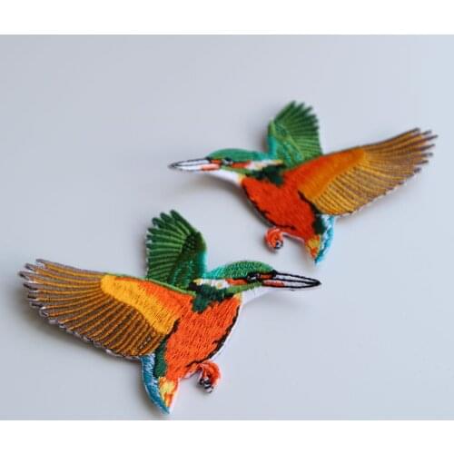 2pc/set ironing embroidery birds patches embroidered iron on parches appliques for clothing Animal badge parches para la ropa