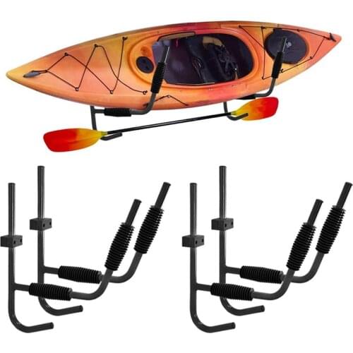 4 Pcs Kayak Storage Rack Heavy Duty Iron Kayak Wall Mount Storage Rack Kayak Ladder Canoe Surfboard Storage Wall Bracket Holder