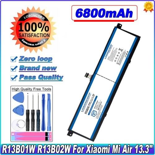 LOSONCOER 6800mAh R13B01W R13B02W Laptop Battery For Xiaomi Mi Air 13.3" Series Tablet R13B02W R13B01W Battery