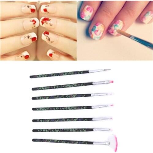 Hot Sale Darwing Brushes Sets Dotting Pen Liner Stripe Gradient Tools Nail Art Accessories 7PCS Nail Art Painting Brush 2020 New