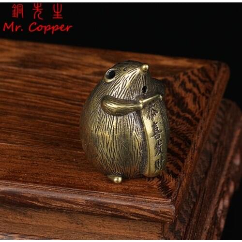 Antique Bronze Lucky Mouse Statue Bring Wealth Home Feng Shui Decoration Ornament Copper Zodiac Animal Rat Figurines Craft Decor