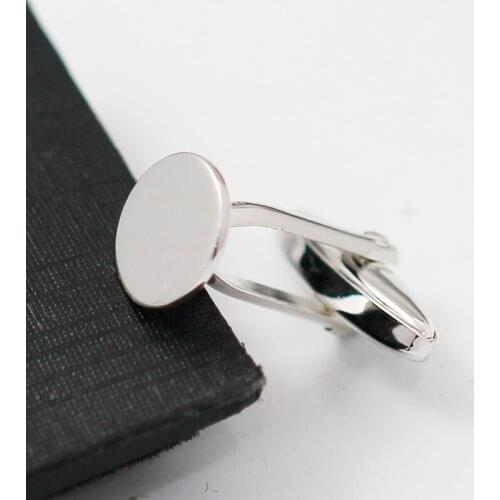 Beadsnice Cufflink Blanks Sterling Silver Cuff Link Base 10mm Glue Pad DIY Cufflink Flat Pad Men Jewelry Supplies 39486