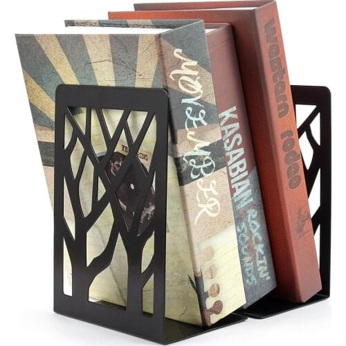 Tree shadow Bookend Books Holder stand Black Heavy Simple Bookself Gifts For Students Book Decoration Bookrack Book Ends