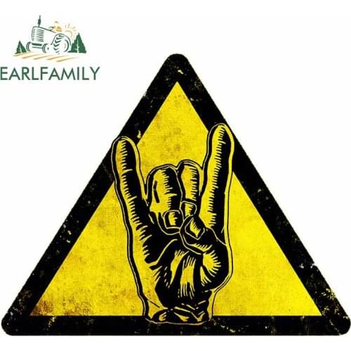 EARLFAMILY 13cm x 10.7cm for Heavy Metal Warning Decal Refrigerator Anime Car Stickers Scratch-Proof Cartoon Bumper Decoration