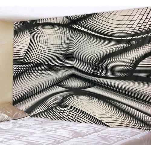 Solid geometry psychedelic art Mandala Printed Polyester Tapestry Wall Hanging For Decorate Home Living Room Bedroom Office