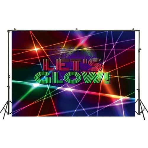 HUAYI Photography Backdrop Birthday Party Desserts Cake Table Decor Photo Background Lets Glow Prom Baby Shower BackdropW-3615