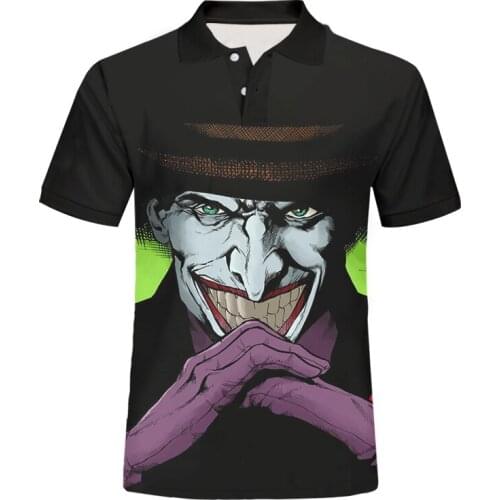 IFPD EU/US Size Clown 3D Printed Polo Shirt Men Joker Face Male Polos 3d Clown America Plus Size Funny Asual Fashion Shirts
