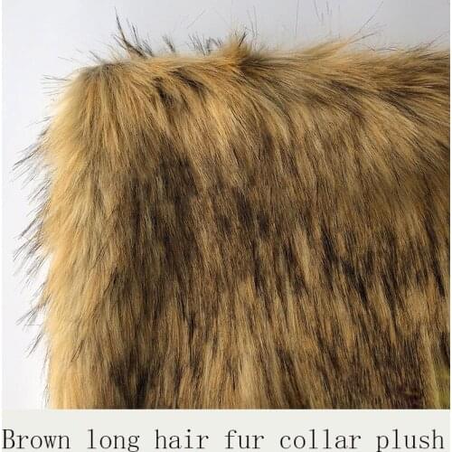 Faux fur brown fur collar plush home textile fabric imitation raccoon fur