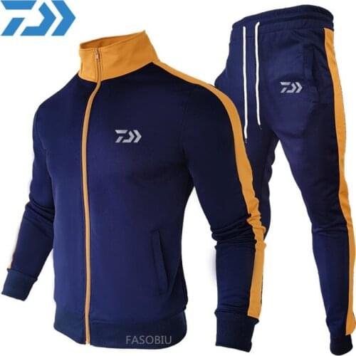 2021 Men Fishing Tracksuit Sets DAIWA Fishing Jacket And Pants Outdoor Spring Fishing Clothing Two Piece Sweatshirts +pants