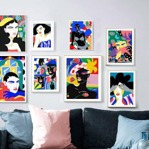 Colorful Visual Naked Girl Body Abstract Wall Art Canvas Painting Nordic Posters And Prints Wall Pictures For Living Room Decor