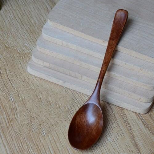 Kitchen Soup Spoons Stirring Wood Mixing Long Handle Lot Wooden Spoon Bamboo Kitchen Cooking Utensil Tool Soup Teaspoon Catering
