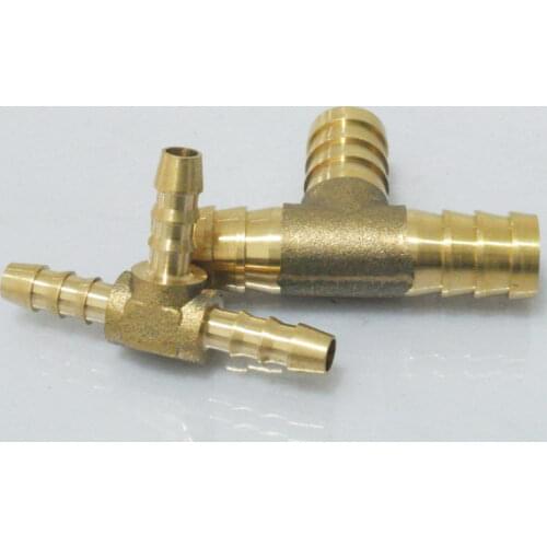 Brass y connector tube joints of copper pipe joint pagoda leather T directly inserted three tracheal herringbone copper fittings