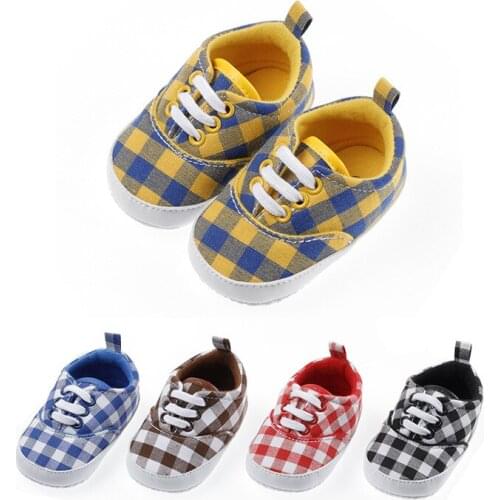 New Baby toddler shoes spring and autumn models plaid Newborn Infant Baby Girl Boy First Walkers Soft Sole Anti-slip Baby Shoes
